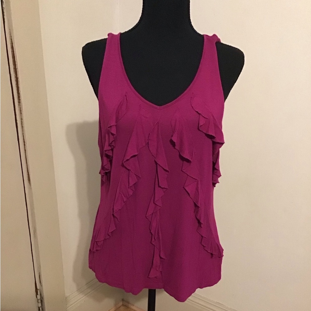 Apt. 9 Magenta Ruffle Tank Top